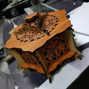 Деревянный шестиугольный ящик cnc маршрутизатор лазерный