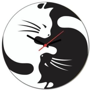 Часы коты инь янь