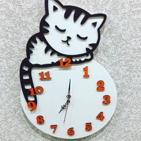 Часы с котёнком в детскую