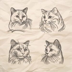 ЧБ портреты котов