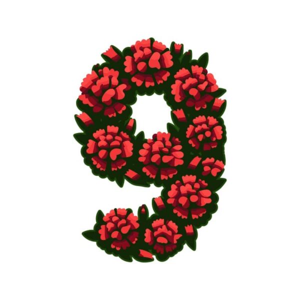 Цифра 9 из гвоздик