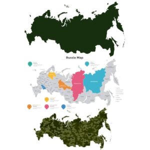 Набор из 3 карт России