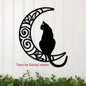 Панно кот на луне