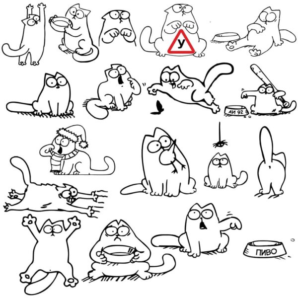 Кот Саймон рисунки