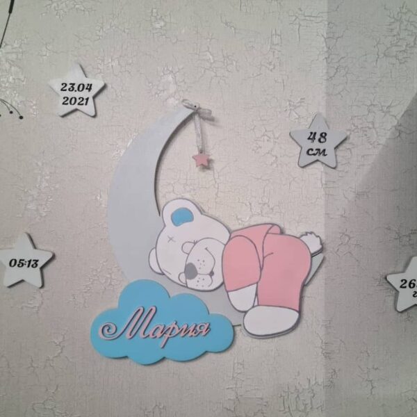 Панно мишка на луне