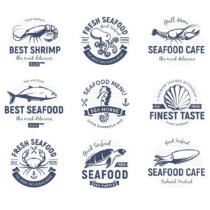 Логотипы морепродуктов