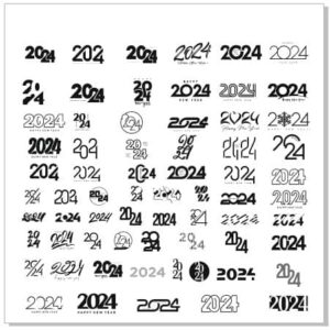 Набор надписей 2024 год