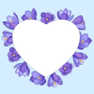 Рамка в виде сердца с васильками