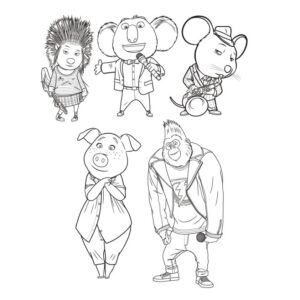 Рисунки из мультфильма Синг