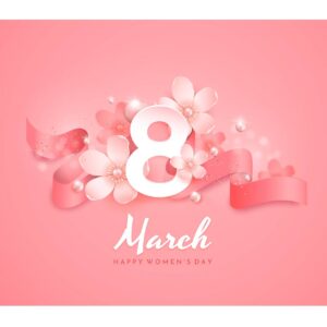 Розовая открытка 8 марта