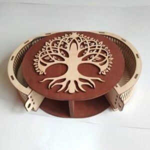 Шкатулка круглая с 2 секциями