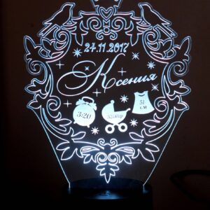 Светильник метрика для девочки