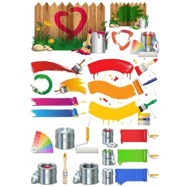 Векторный клипарт красок и кистей